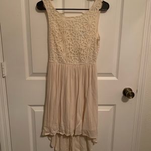 High-low ivory dress